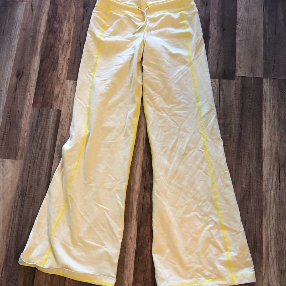 Yellow Lululemon Wide-Leg Pants